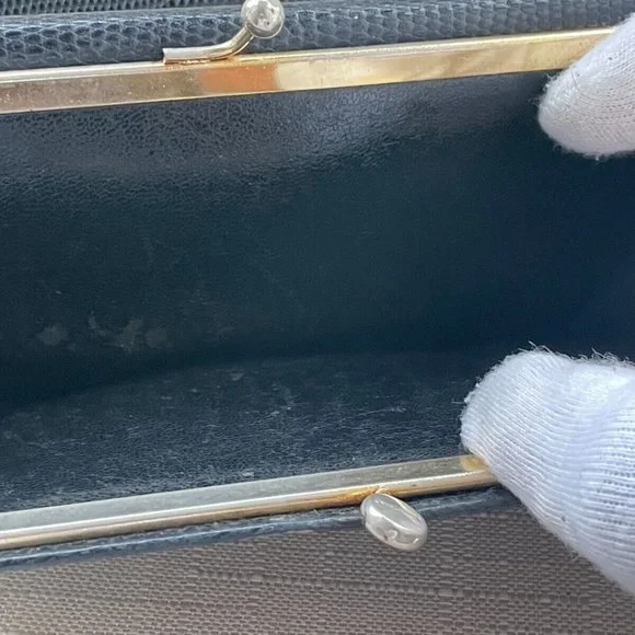 Salvatore Ferragamo Women Long Wallet Crocodile Leather Trifold Kisslock Italy - Picture 12 of 12